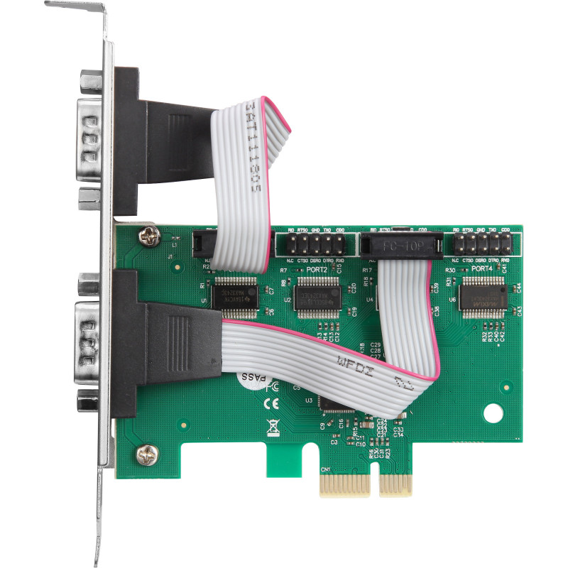 InLine® PCIe x1 interfeisa karte, 4x RS-232, zema profila