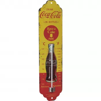 TFA Dostmann NOSTALGIC ART Coca Cola termometrs, dzeltens, sarkans