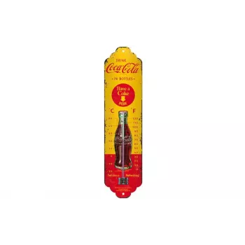 TFA Dostmann NOSTALGIC ART Coca Cola termometrs, dzeltens, sarkans
