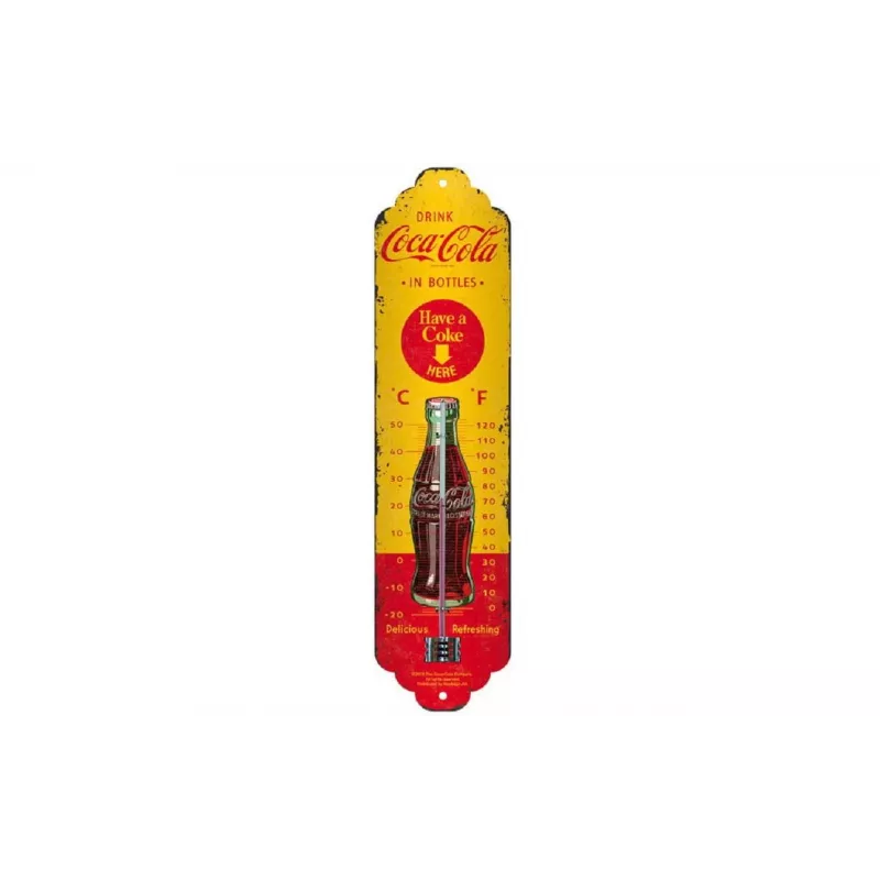 TFA Dostmann NOSTALGIC ART Coca Cola termometrs, dzeltens, sarkans