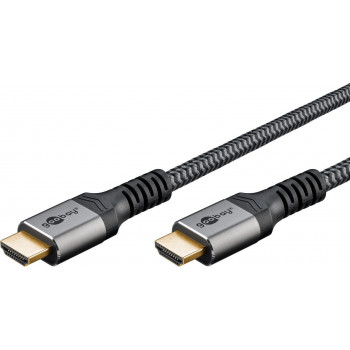 Goobay mīksts īpaši ātrgaitas HDMI kabelis, 0,5 m, melns/sudraba (80731)