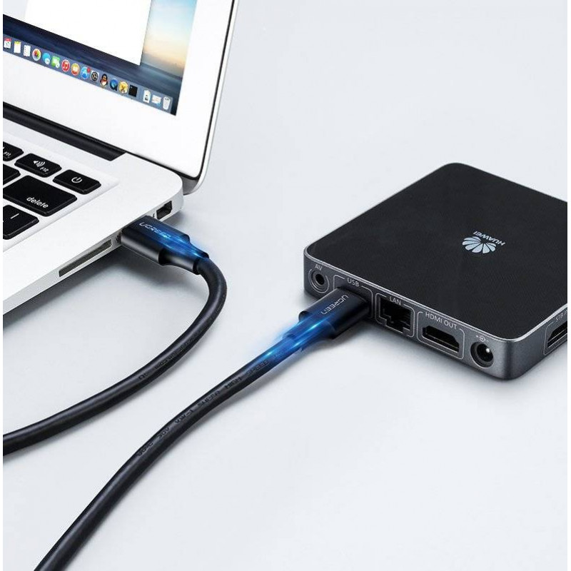 Ugreen US102 USB 2.0 kabelis tēviņš uz tēviņu, 0,5 m, melns
