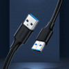 Ugreen US102 USB 2.0 kabelis tēviņš uz tēviņu, 0,5 m, melns