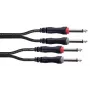 Cordial 14845 audio savienojuma kabelis [2x 6,3 mm jack spraudņi (mono) - 2x 6,3 mm jack spraudņi (mono)] 3 m, melns PVC apvalks, divu vadu