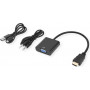 Secomp STANDARD HDMI uz VGA + audio adaptera kabelis, vīrišķais/sieviešu, 0,23 m