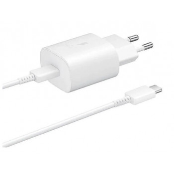 Samsung ceļojumu adapteris TA800 ar USB-C uz USB-C kabeli, balts