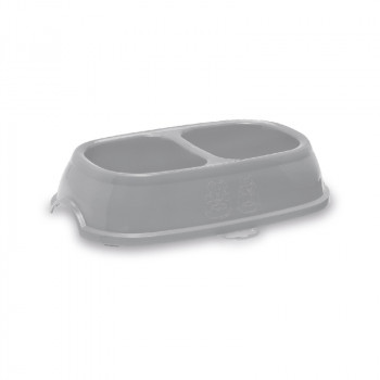 Stefanplast barības bļoda Break 11 0.4+0.4L 28x17x6cm, pelēka/zila