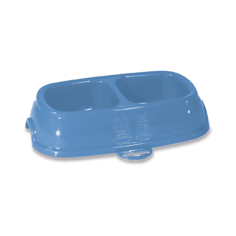 Stefanplast barības bļoda Break 11 0.4+0.4L 28x17x6cm, pelēka/zila