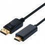 Secomp DisplayPort kabelis, 2 m, 4K, melns