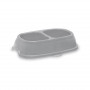 Stefanplast Break 13 mājdzīvnieku barošanas bļoda 0,2+0,2 L, 21x13x5 cm, dažādas pelēkas/zilas