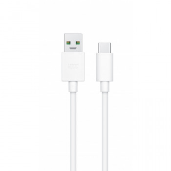OPPO VOOC kabelis USB-A uz USB-C, 8 A, 1 m, balts (DL149)