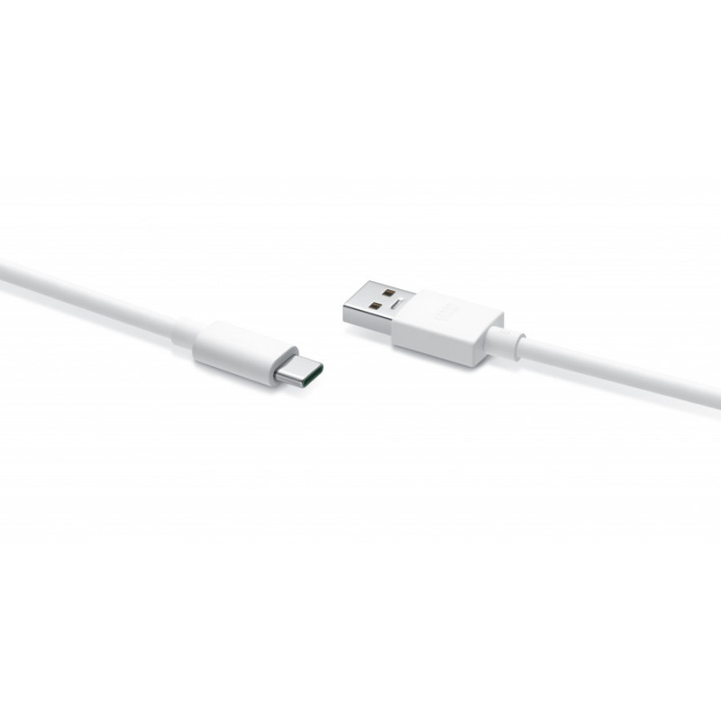 OPPO VOOC kabelis USB-A uz USB-C, 8 A, 1 m, balts (DL149)