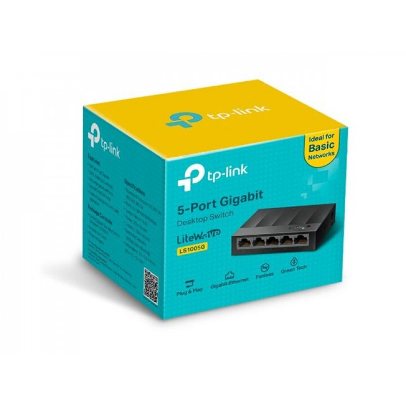 TP-Link LS1005G LiteWave 5 portu 10/100/1000 nepārvaldāms komutators (LS1005GUN/5.40)