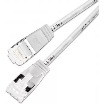 Wirewin Slim Cat6a Light savienojuma kabelis, apaļš, U/FTP, Ø 3,8 mm, balts (PKW-LIGHT-STP-K6A 0.15 WS)