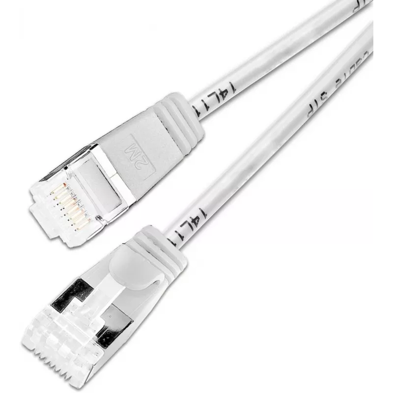 Wirewin Slim Cat6a Light savienojuma kabelis, apaļš, U/FTP, Ø 3,8 mm, balts (PKW-LIGHT-STP-K6A 0.15 WS)