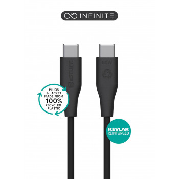 eStuff INFINITE (GRS) USB-C uz USB-C kabelis (ES604380)