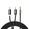 UGREEN AV116 RCA uz AUX 3.5mm audio kabelis 1M - melns