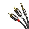 UGREEN AV116 RCA uz AUX 3.5mm audio kabelis 1M - melns