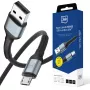 3mk Hyper Cable N-Series USB-A uz Micro-USB kabelis, 0,5 m, QC 3.0, 10 W, melns