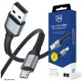 3mk Hyper Cable N-Series USB-A uz Micro-USB kabelis, 1 m, 12 W, melns