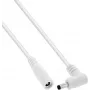 InLine® līdzstrāvas pagarinājuma kabelis ar leņķa spraudni, 4.0 x 1.7 mm, balts, 0.5 m