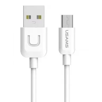 USAMS US-SJ098 U-Turn Micro USB uz USB datu un ātrās uzlādes kabelis, 2 A, 1 m, balts