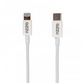 Gizzu USB-C uz Lightning kabelis, 1,8 m, 27 W PD, balts (GCPU2L18)