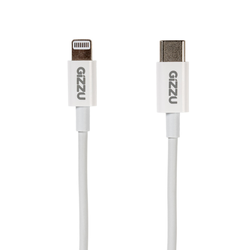 Gizzu USB-C uz Lightning kabelis, 1,8 m, 27 W PD, balts (GCPU2L18)