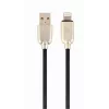 Gembird USB 2.0 kabelis USB-A spraudnis uz Lightning spraudnis, gumijas pīts, 1 m, melns (CC-USB2R-AMLM-1M)
