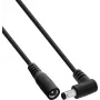 InLine® līdzstrāvas pagarinājuma kabelis ar leņķa spraudni, 5,5 x 2,1 mm, melns, 0,2 m