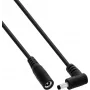 InLine® līdzstrāvas pagarinājuma kabelis ar leņķa spraudni, 4.0 x 1.7 mm, melns, 0.2 m