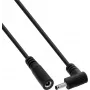 InLine® līdzstrāvas pagarinājuma kabelis ar leņķa spraudni, 3.5 x 1.35 mm, melns, 0.2 m