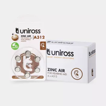Uniross A312 pogu baterijas dzirdes aparātiem 148mAh, 6 gab.