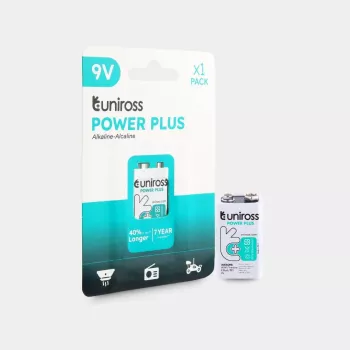 Uniross Power Plus sārma baterija 6LR61 9V 600mAh, 1 gab.