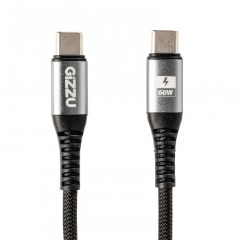 Gizzu USB-C uz USB-C kabelis 60W 480Mbps, 1 m