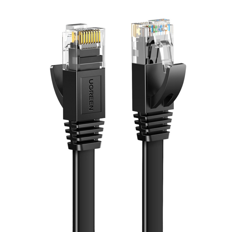 Ugreen plakans Cat6 U/UTP savienojuma kabelis RJ45, 0,5 m, melns
