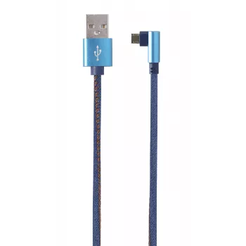 Gembird pīts USB 2.0 kabelis USB-A uz Micro-USB, leņķveida, 1 m