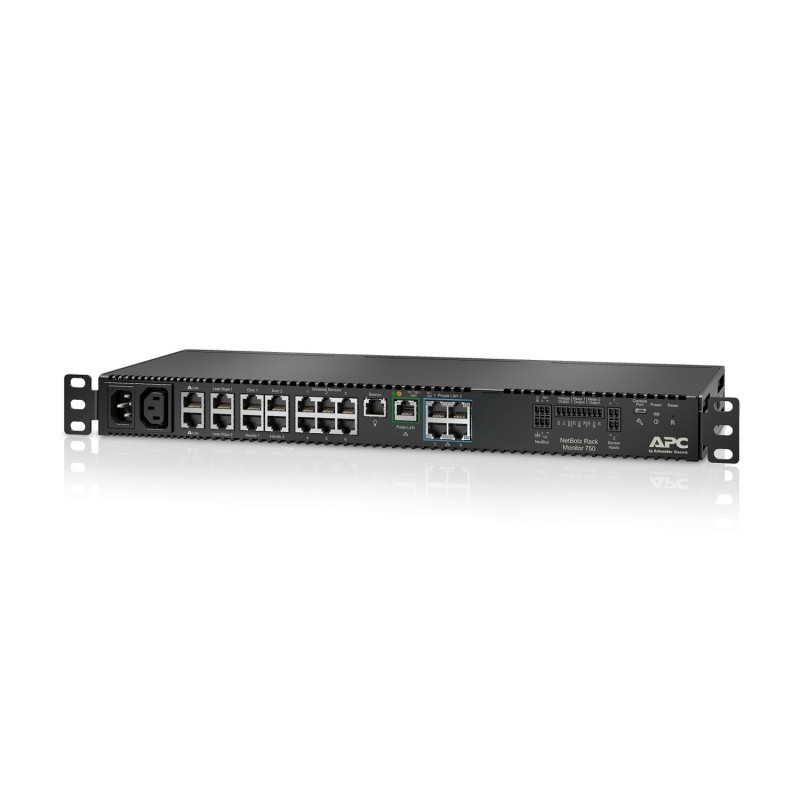 APC NetBotz Rack Monitor 750 vides monitoringa ierīce 1GbE 1U uzstādāma statnē