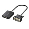 UGREEN CM513 VGA uz HDMI pārveidotājs, vīrišķais uz sievišķo, 1080p Full HD, melns