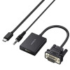 UGREEN CM513 VGA uz HDMI pārveidotājs, vīrišķais uz sievišķo, 1080p Full HD, melns