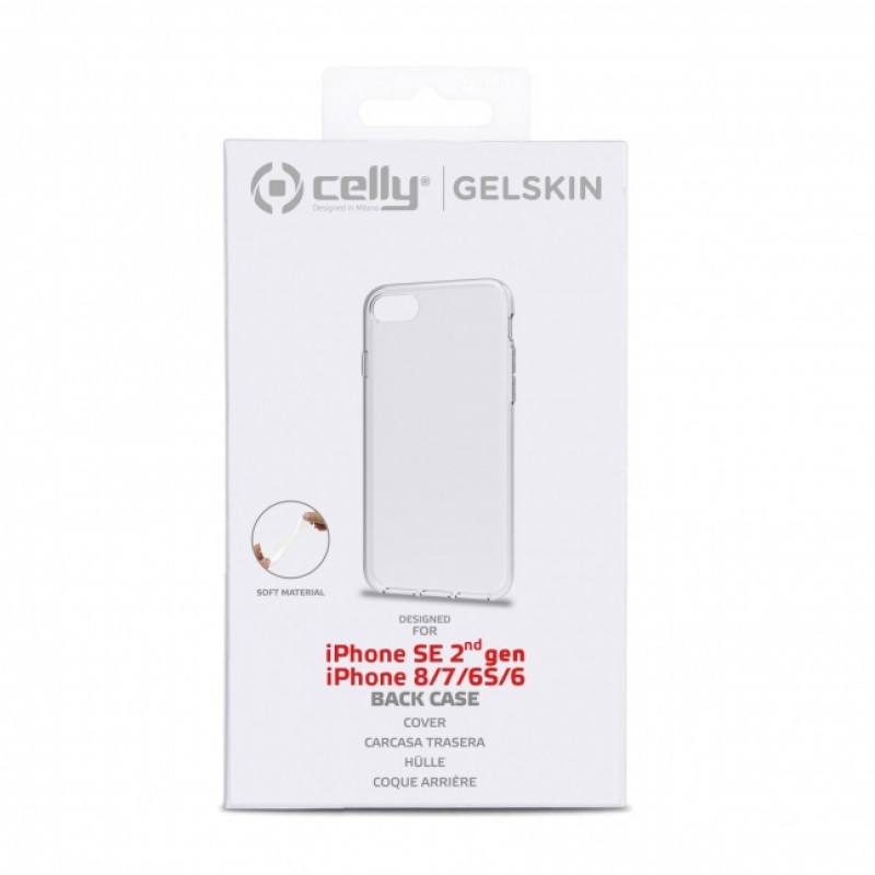 CELLY Gelskin aizmugures vāciņš iPhone SE 2022 / iPhone SE 2020/8/7/6s/6, caurspīdīgs