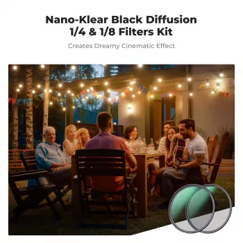 K&F Concept 2-in-1 Black Diffusion filtru komplekts 1/4 un 1/8, 67 mm (SKU.1714V1)