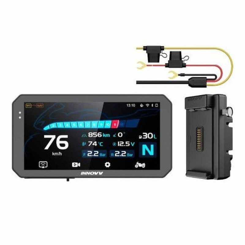 INNOVV N3 universāls ātri noņemams motocikla viedais displejs ar CarPlay, kamerām un TPMS