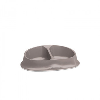 Stefanplast dubultā barošanas bļoda Chic 0.25+0.25L 27x17.5x7.2cm gaiši pelēka