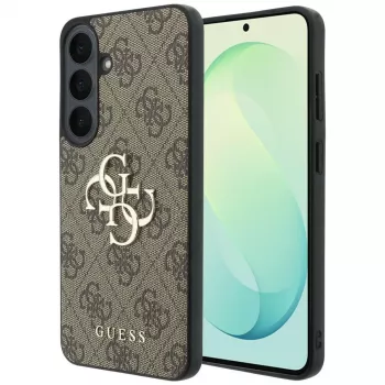 Guess Leather 4G Metal Logo maciņš Samsung Galaxy S26 FE, brūns