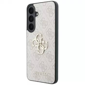 Guess Leather 4G Metal Logo maciņš Samsung Galaxy S26 FE, rozā