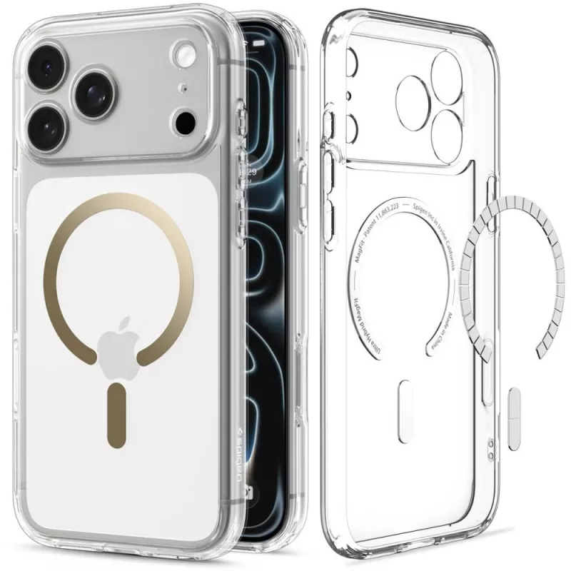 Spigen Ultra Hybrid MagSafe vāciņš iPhone 17 Pro / 18 Pro, caurspīdīgs/zelta (ACS12157)