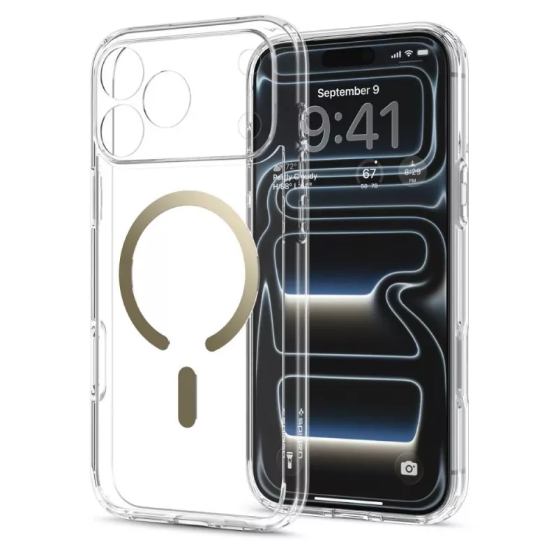 Spigen Ultra Hybrid MagSafe vāciņš iPhone 17 Pro / 18 Pro, caurspīdīgs/zelta (ACS12157)