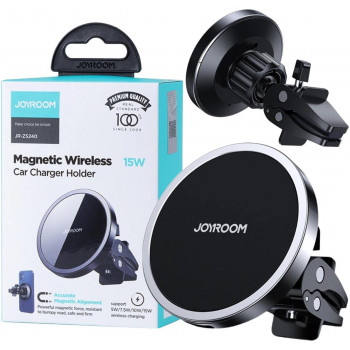 Joyroom JR-ZS240 magnētiskais turētājs automašīnai ar 15W Qi bezvadu lādētāju, MagSafe