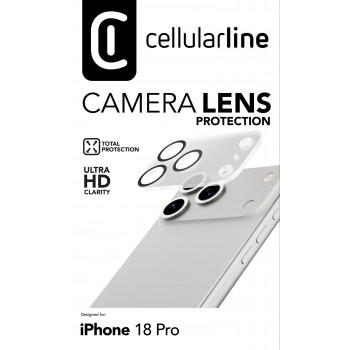 Cellularline kameras objektīva aizsargs iPhone 18 Pro, caurspīdīgs